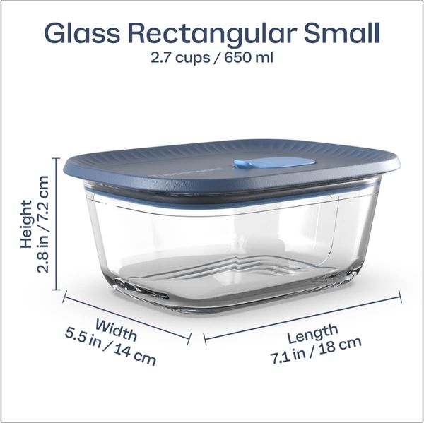 Tupperware Voila™ Glass Food Storage Container | Rectangular Small - Image 3