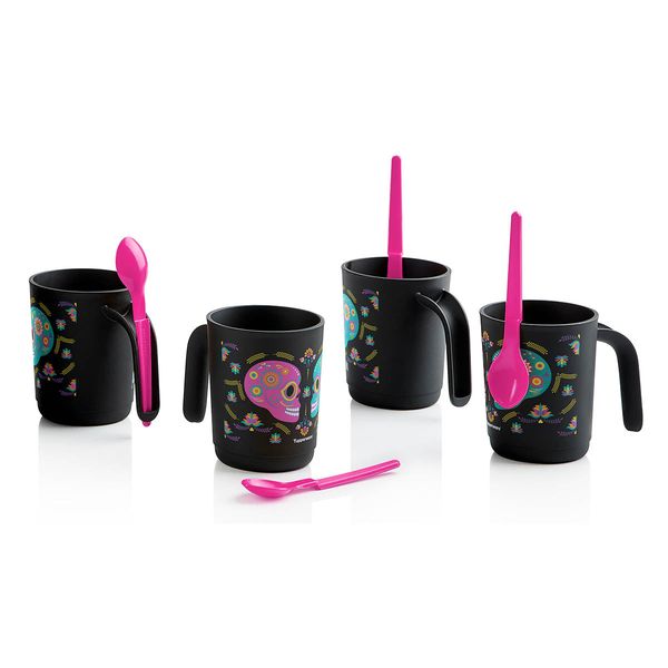 Tupperware® Dia De Los Muertos Mug Set with Hang-On Spoons | Set of 4