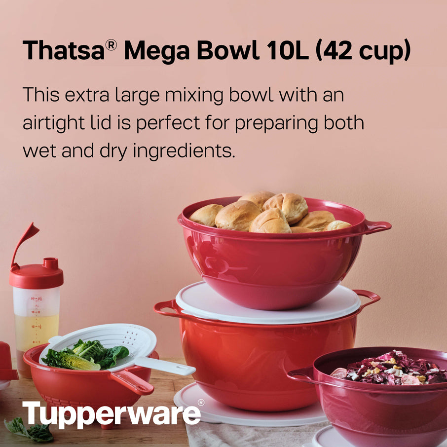 Tupperware Thatsa® Mega Bowl |Airtight, Leakproof, Mixing Bowl, 42-cup - Image 3